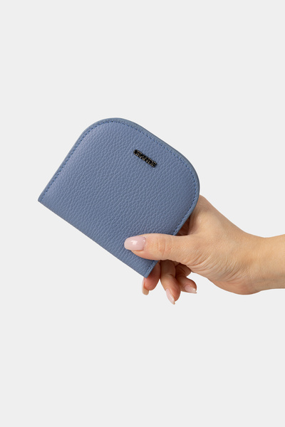 Grande 2817 Genuine Leather Oval Design Minimal Wallet Flother Ice Blue