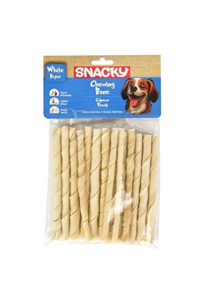 Snacky Beyaz Köpek Burgu Çubuk 15'li *13cm *105g