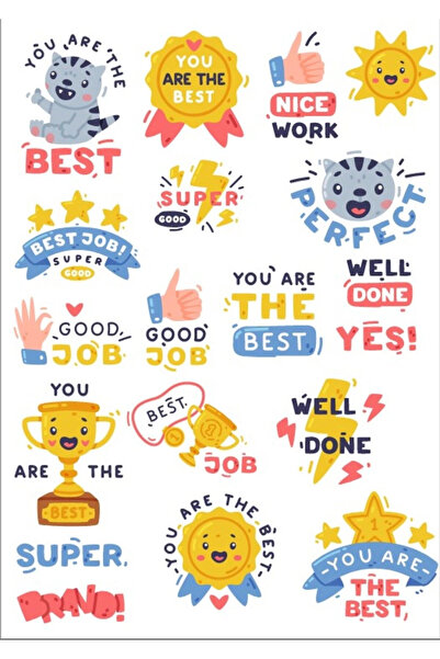 Reysa Tasarım Onaylama Cümleleri İngilizce Sticker Set