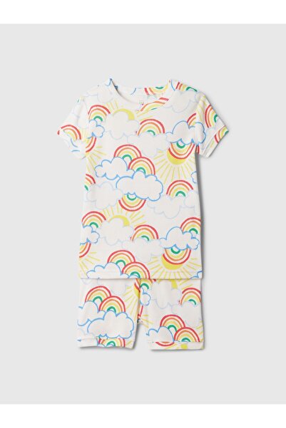 GAP Bebek Çok Renkli Organik Pamuk Desenli Pijama Takımı