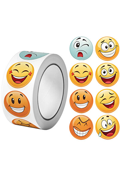 Choice RO005 500Pcs/Roll Cute Funning Face Paste Sticker 2.5cm/1.0'' 16 Desig...