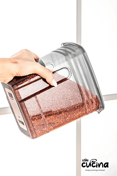 Stile Cucina 10-Piece Advantageous Set Labeled Strip Mega Size Food Storage Container 3.5 Liter Anthracite