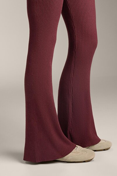 Oysho Flare rib knit trousers