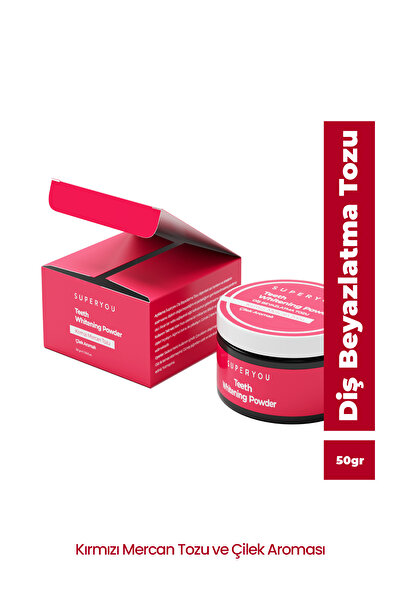 Superyou Diş Beyazlatıcı Kırmızı Mercan Tozu (70 gr) - Çilek Aromalı