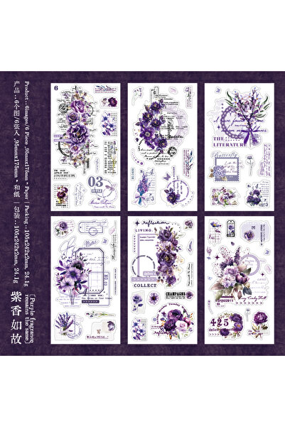 Choice مجلة GO 6 قطع من ملصقات الزهور الزخرفية على شكل نبات طازج وزهور مجمعة ...