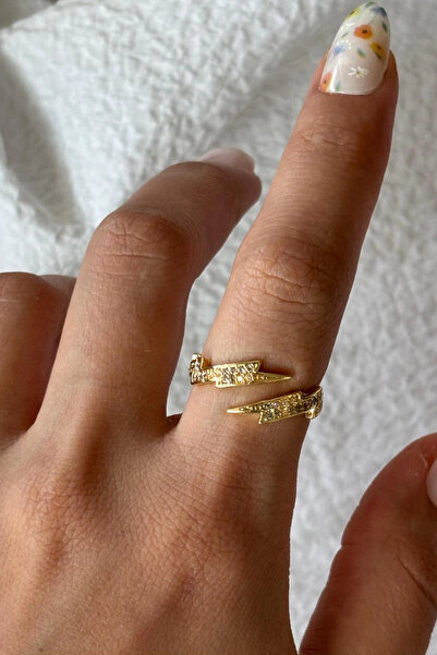 Leo'Stone Özel Seri Şimşek Tasarım Ayarlanabilir Kadın Yüzük