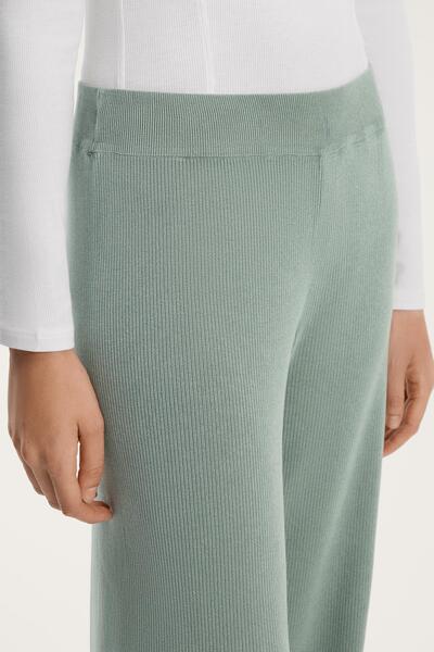 Oysho Washed knit straight-leg trousers