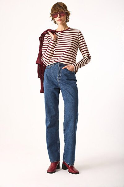 VENA Wanda Dark Blue Wide Leg Jean Pants-Dark Blue