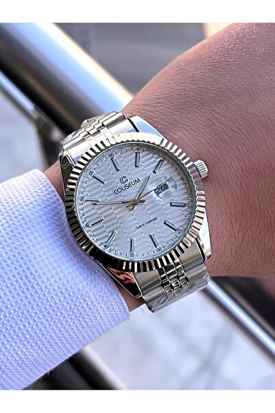 Coliseum Çelik Kordon Takvimli Kadran Kutulu Seri Erkek Kol Saati FT.CLS.E014