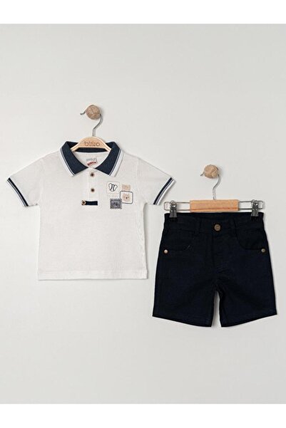 Bizizo Cycling Embroidered Polo Neck 9-24 Months Set - Ecru 9-12 Months