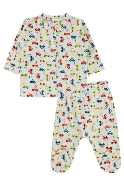 Civil Baby Car Printed 1-6 Months Pajama Set - Ecru3-6 Months