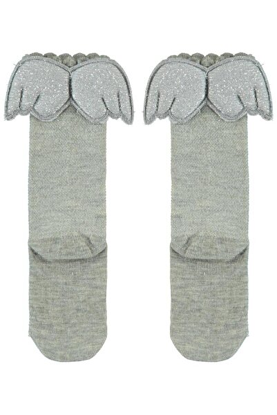 Civil Girls Angel Winged Knee Socks for Girls Aged 3-11 - Gray 9-10 Years Old
