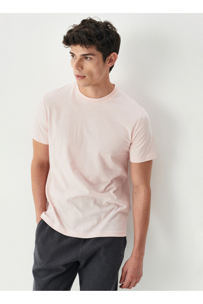 Riders by Lee Bisiklet Yaka Pembe Erkek T-Shirt L222716-590 Bisiklet Yaka Tshirt