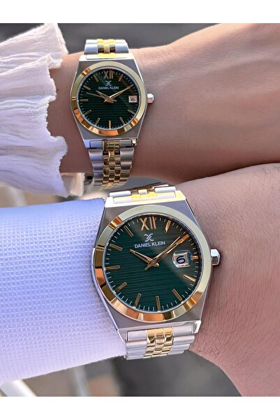 Daniel Klein Couple's Combination - Couple's Watch, Steel Band, Calendar Dial, 3 Atm B.13908M4