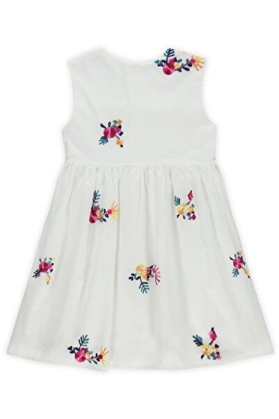 Civil Girls Colorful Floral Embroidered Dress for Ages 6-9 - Ecru9-10 Years