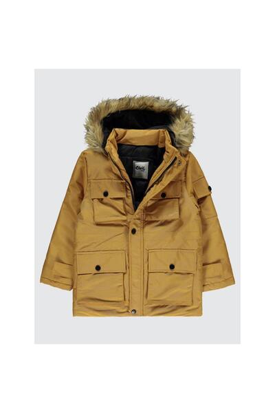 Civil Boys Kapak Cepli Kürklü 10-13 Yaş Mont - Hardal11-12 Yaş