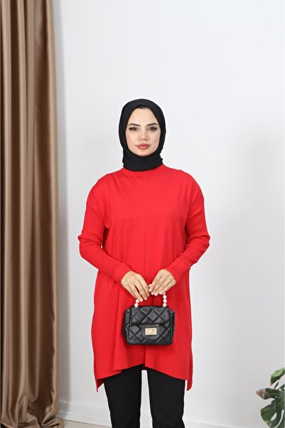 NİSUM MODA Ribbed Mercerized Tunic with Sleeves