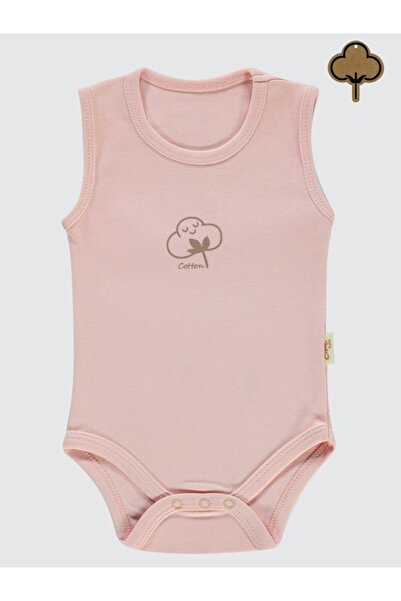 Civil Baby Organik Pamuklu 0-18 Ay Çıtçıtlı Badi - Pembe