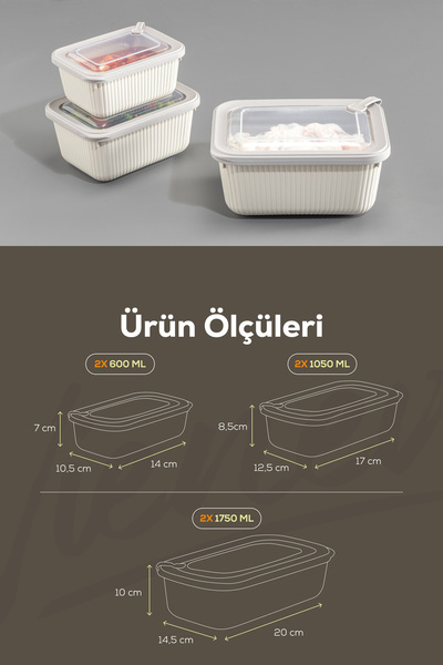 Vienev Beige 6-Piece Vip Set: 3D Container Suitable for Microwave & Diffuse