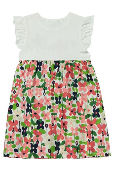 Civil Girls Rochie Flowers cu imprimeu pentru copii de 2-5 ani - Ecru