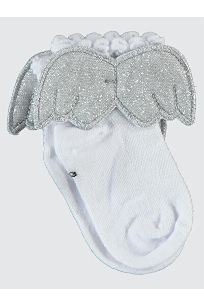 Civil Girls Angel Winged 3-11 Years Old Girl's Socks - White 5-6 Years Old