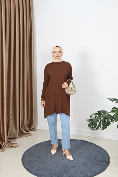 NİSUM MODA Τονίκ με ριμπέλ μανίκια και μερσεριζέ επένδυση