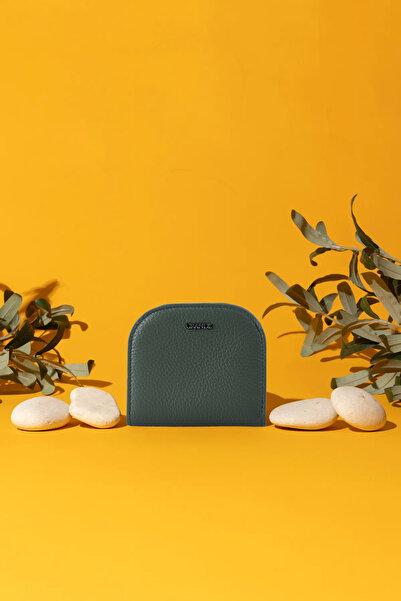 Grande 2817 Натуральна шкіра Овальний дизайн Мінімалістичний гаманець Flother Зелений колір крокодила