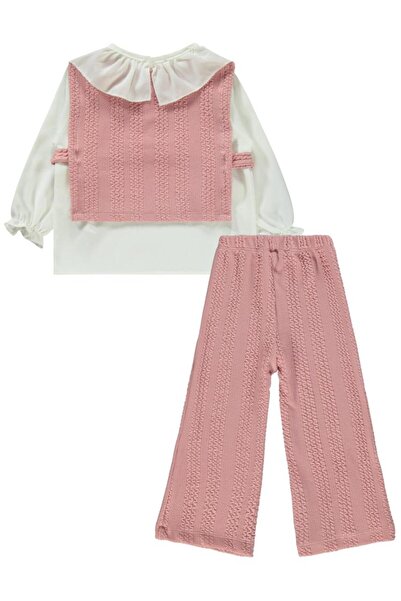 Civil Girls Knitted Patterned Set for Ages 2-5 - Powder2-3 Years