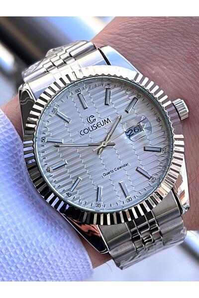 Coliseum Çelik Kordon Takvimli Kadran Kutulu Seri Erkek Kol Saati FT.CLS.E014