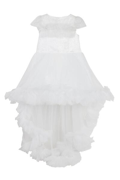 Civil Girls Robesi Feathered Tail Evening Dress for Ages 6-14 - White6-7 Year...