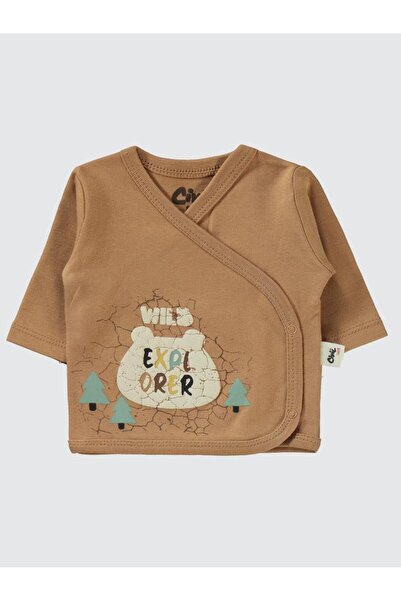 Civil Baby Crack Pattern Printed 4-Piece Bodysuit Sets - Brown0-1 Month