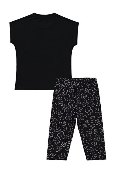 Civil Girls Colorful Floral Embroidered Set for Ages 6-9 - Black7-8 Years Old