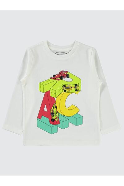 Civil Boys Race Print 2-5 Years Old Sweatshirt - Ecru