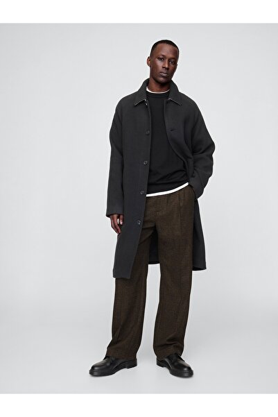 GAP Erkek Kahverengi 365 Yün Karışımlı Relaxed Fit Pantolon