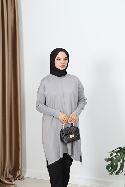 NİSUM MODA Ribbed Mercerized Tunic with Sleeves