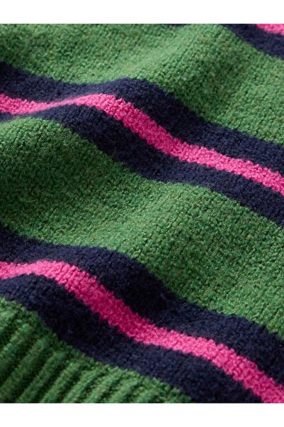 GAP Kız Çocuk Koyu Yeşil CashSoft Oversize V Yaka Kazak