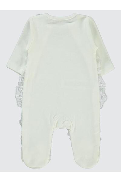 Pierre Cardin Kız Bebek Patikli Tulum 0-3 Ay Ekru