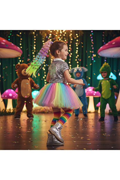 Mina Peruk Kız Çocuğu Sentetik Örgü Saç Balon Örgülü Lastikli At Kuyruğu - ACM18