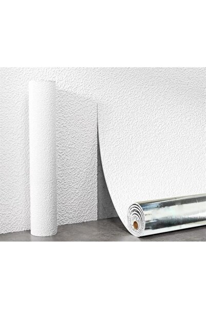 Renkli Duvarlar 50x280 Cm Kendinden Yapışkanlı Alüminyum Folyolu Isı Ses Yalıtımlı Duvar Kağıdı Paneli Sıva Beyaz