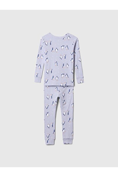 GAP Bebek Açık Mavi %100 Organik Pamuk Penguin Pijama Seti