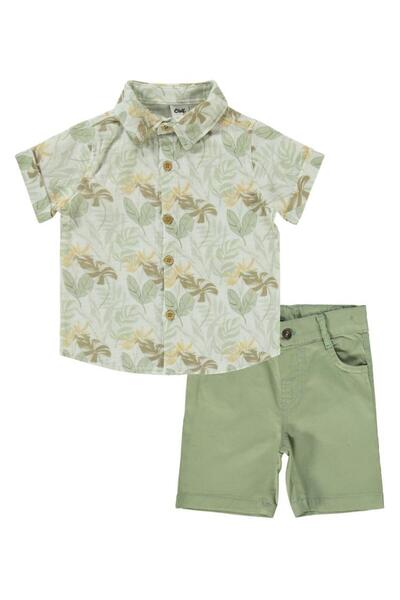 Civil Baby Green Leaf Patterned 6-18 Months Set - Khaki12-18 Months
