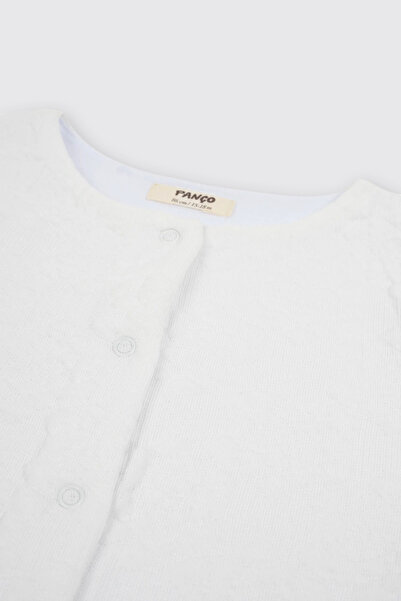 Panço Newborn Floral Patterned White Jacket