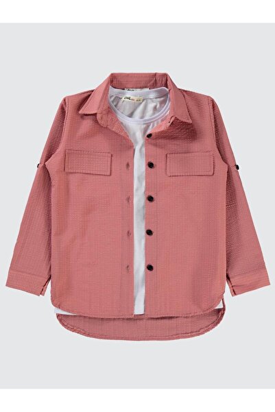 Civil Girls Devojčica košulja 6-9 godina, prašnjavo roze