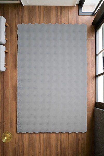 Prizma Bubble Kaymaz, Yıkanabilir Tekli Banyo Halısı, Paspası | Ipek Gri - (7...