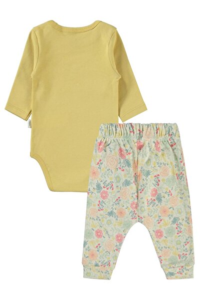 Civil Baby Natural Flowers Baskılı 3'lü 6-18 Takım - Hardal6-9 Ay