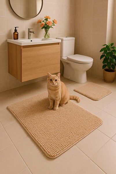 HOMEMOME طقم حمام سوبر سوفت سباغيتي مكون من قطعتين 60×100 و50×60 بيج