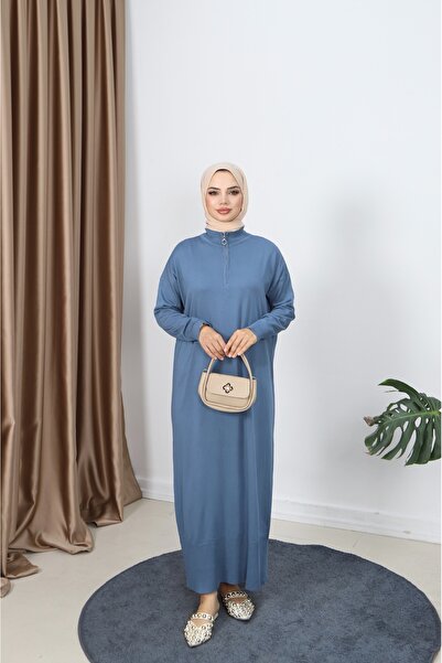 NİSUM MODA Mercerized Dress with Zipper