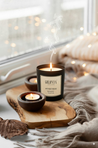 GOLONYA ATELİER Mystique Rouge Dekoratif Oda & Ofis Premium Kokulu Niche Mum ...