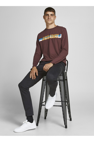 Jack & Jones Normal Bel Standart Siyah Erkek Chino Pantolon 12150158_JPSTMARCO