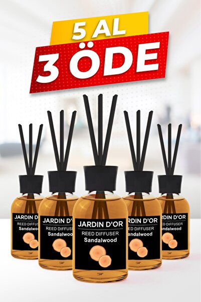 JARDIN D'OR 5 AL 4 ÖDE SANDAL AĞACI ÇUBUKLU ODA KOKUSU 50 ML / SANDALWOOD REED DIFFUSER